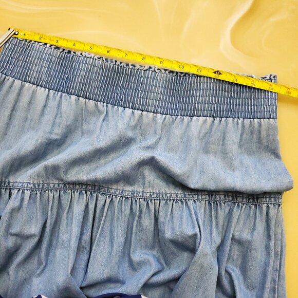 INC Flowy Tiered Chambray Maxi Skirt - Picture 6 of 13